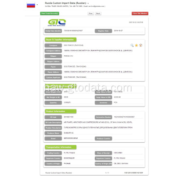 Ea Pumps-Russia Import Trade Data